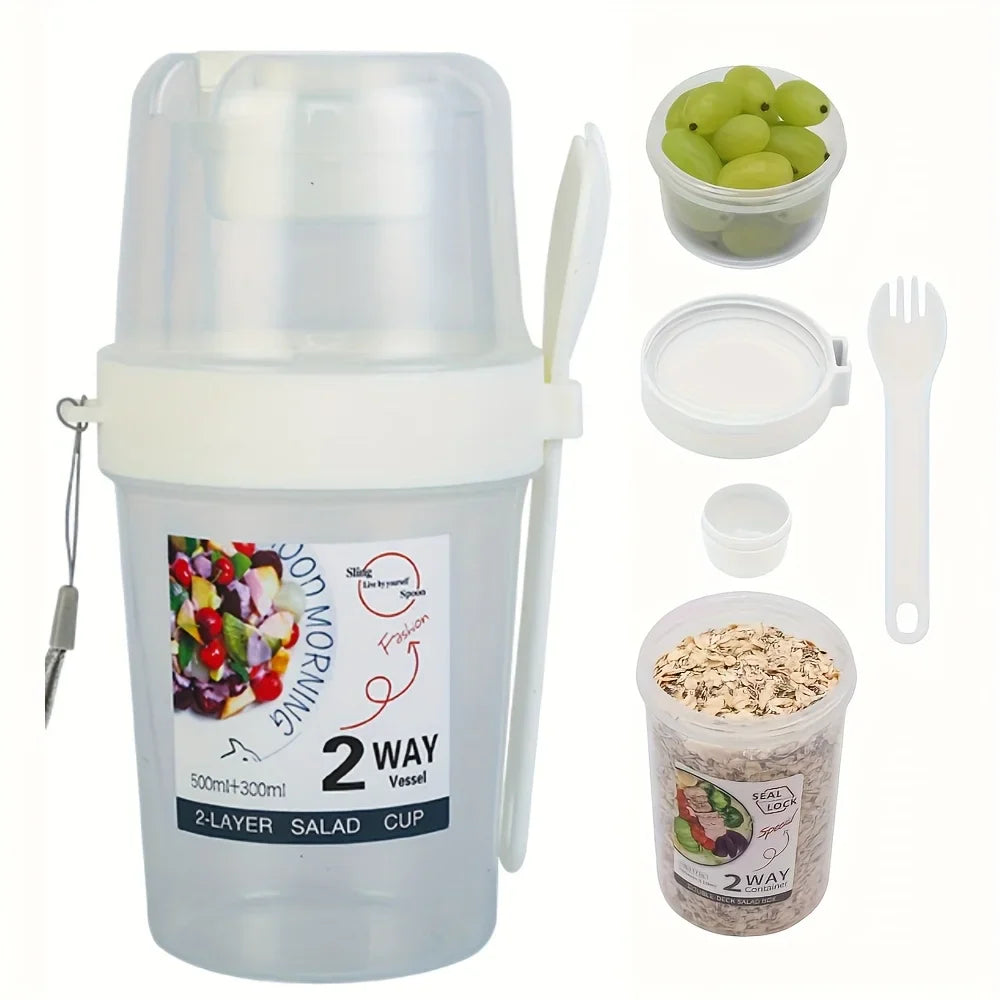 Portable Salad Cup with Lid & Fork | Meal Prep Container