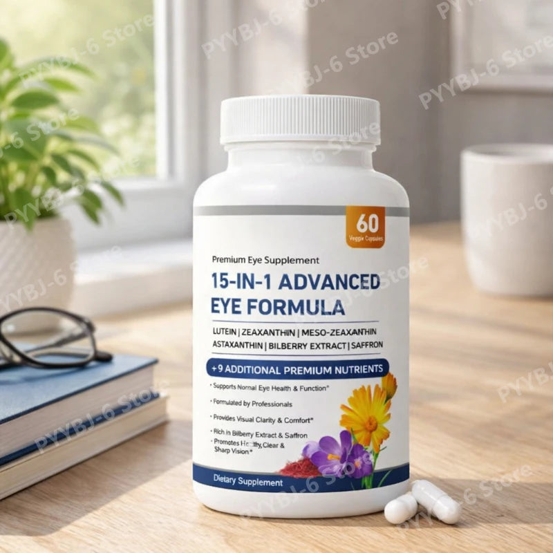 15-in-1 Eye Formula Lutein Zeaxanthin Bilberry – 60 Veggie Caps