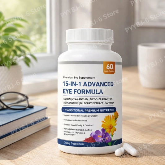 15-in-1 Eye Formula Lutein Zeaxanthin Bilberry – 60 Veggie Caps Eye Health Supplement Peaceful Pleasures Health and Wellness