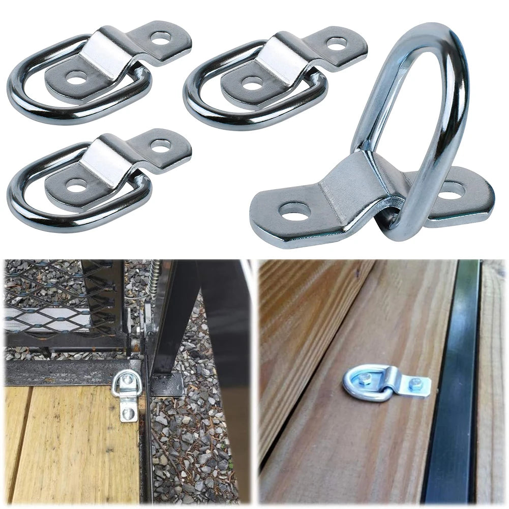 Cargo Lashing Surface Mount D Ring Staple Cleat Tie Down Ring Trailers For Vans Trucks Horsebox Boat Ropes car Fastener Clip Peaceful Pleasures Health and Wellness