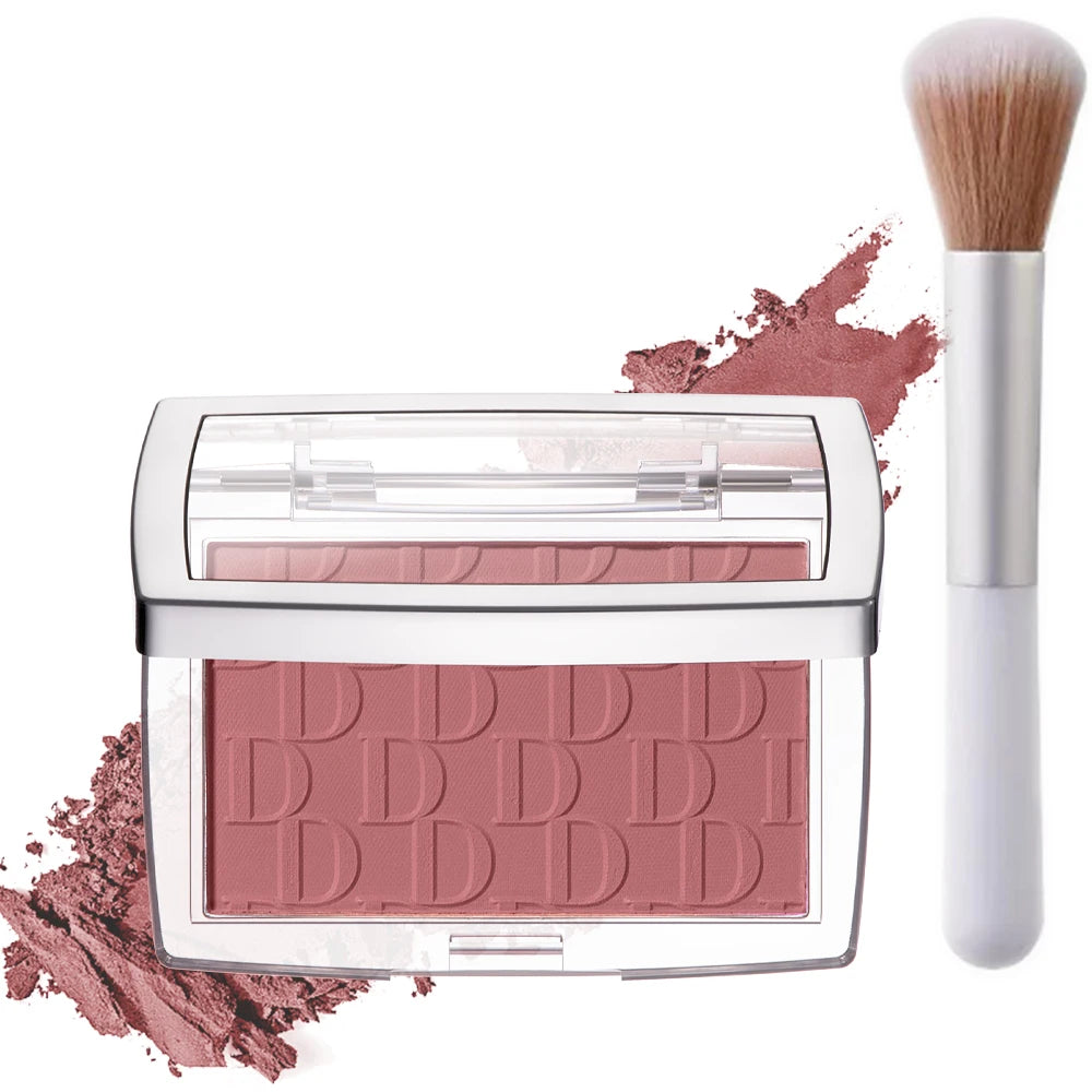 2pcs Matte Embossed Blush Palette High Pigmented Pink Coral Cheek Blush Powder With Professional Makeup Brush Peaceful Pleasures Health and Wellness 012