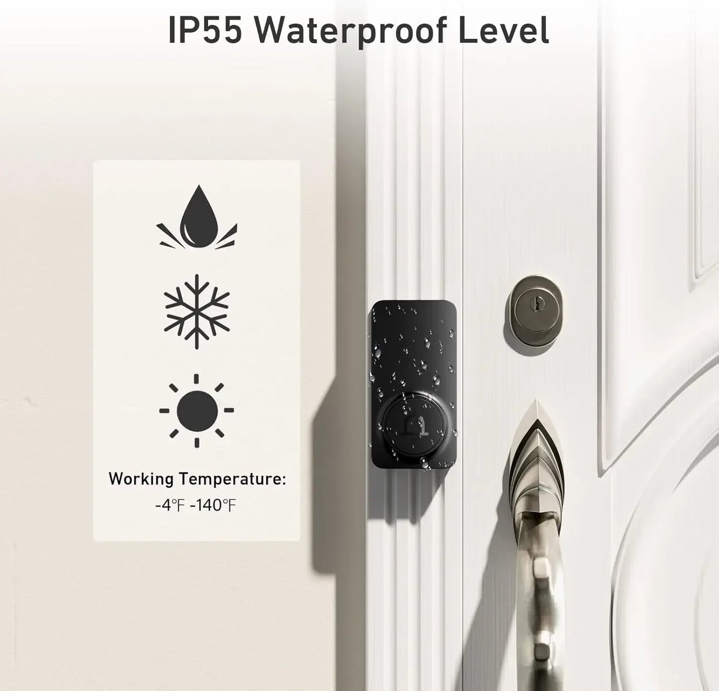 Wireless Doorbell with 1000ft Range, Adjustable Volume, Waterproof Design, Easy Installation, 32 Melodies in Black Peaceful Pleasures Health and Wellness