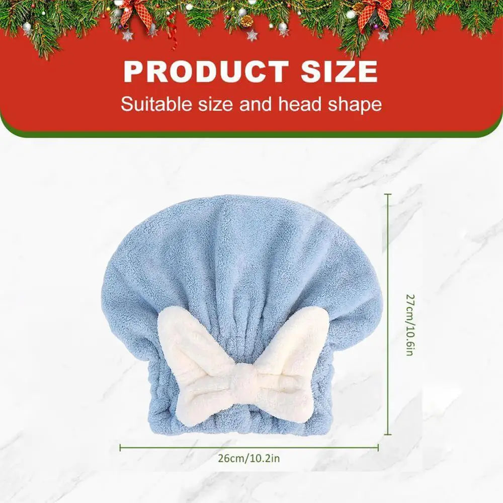 Bow-Knot Hair Drying Turban Wrap for Curly & Long Wet Hair