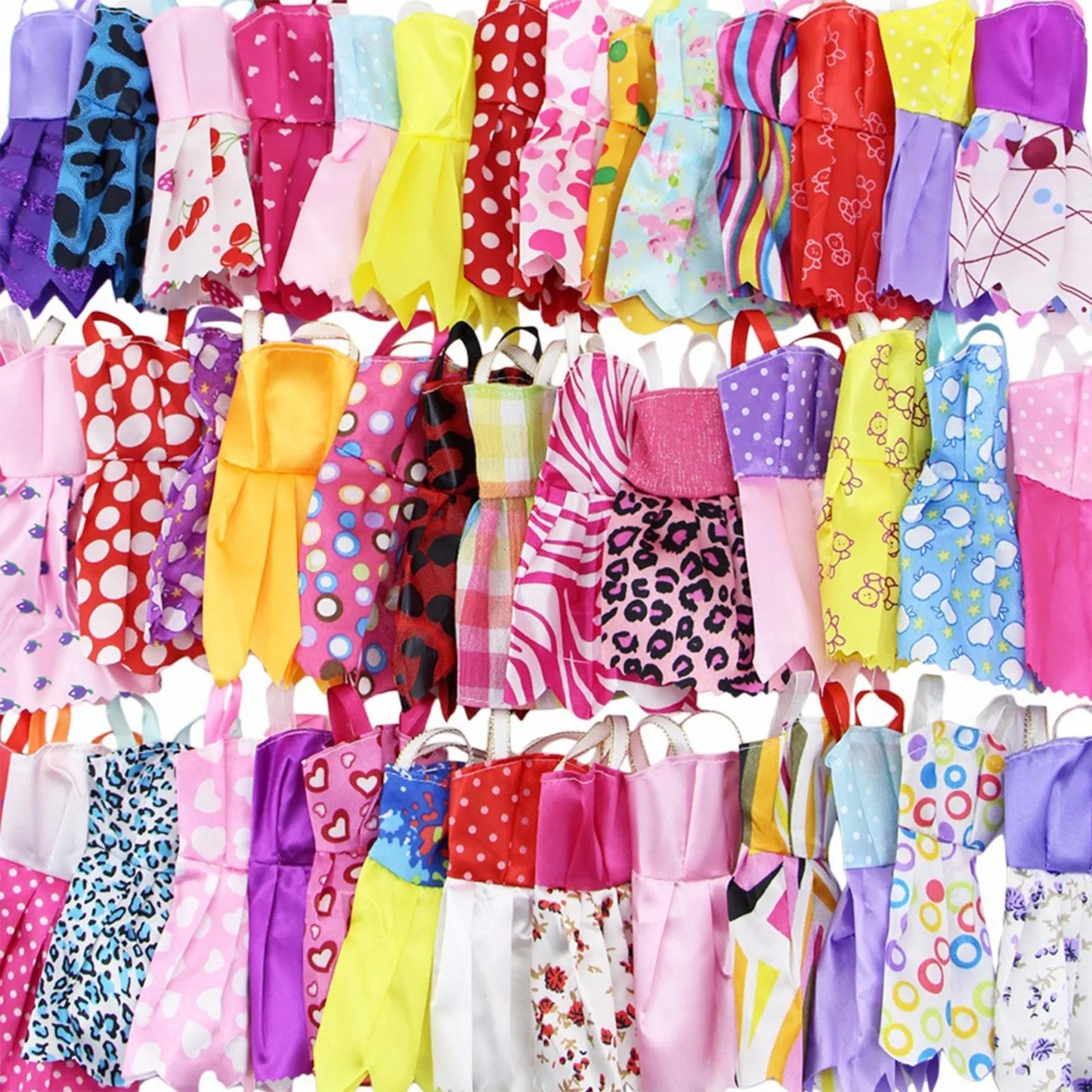 10-Pack Doll Fashion Clothes Set – Dresses, Coats & Hats