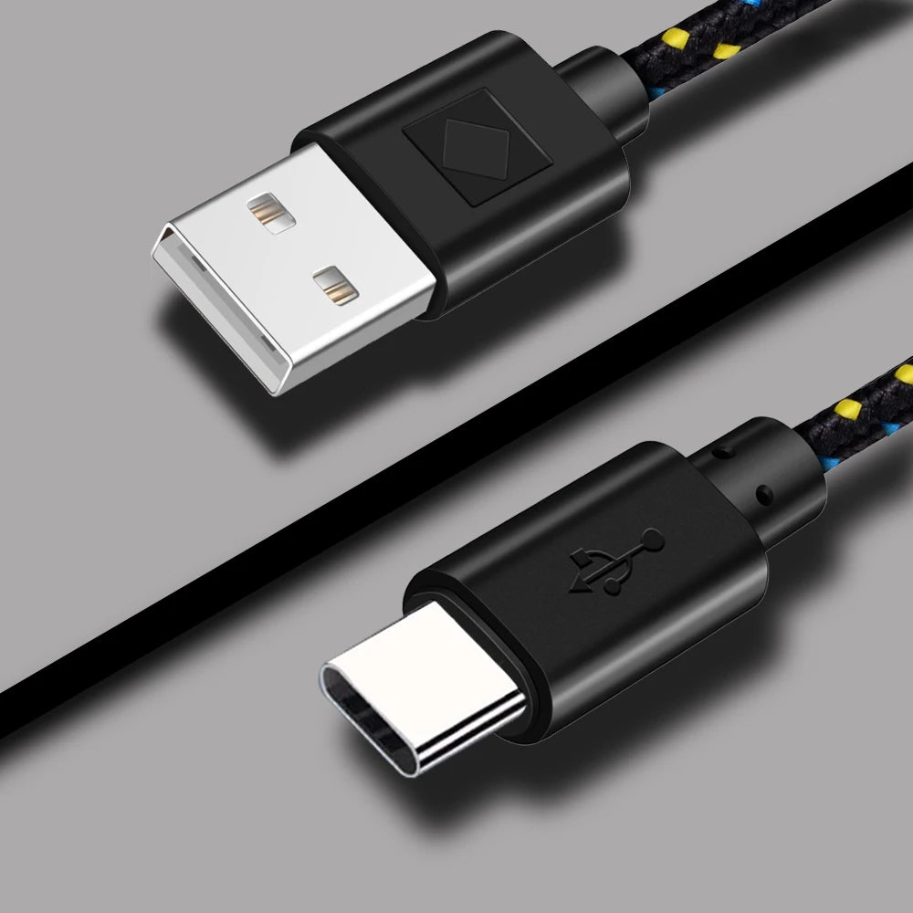 Nylon Braided USB-A to USB-C Fast Charging Cable 2A | 1M–3M