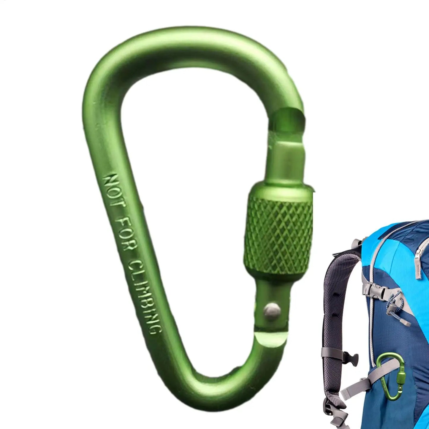 D-Shape Locking Carabiner – Aluminium Alloy Camping Hook Clip