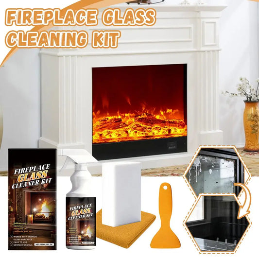 150ml Fireplace Glass Cleaning Kit Deep Clean Various Glass Surfaces Dust Gentle Formula Multi-Surface Glass Cleaner Spray Set Peaceful Pleasures Health and Wellness