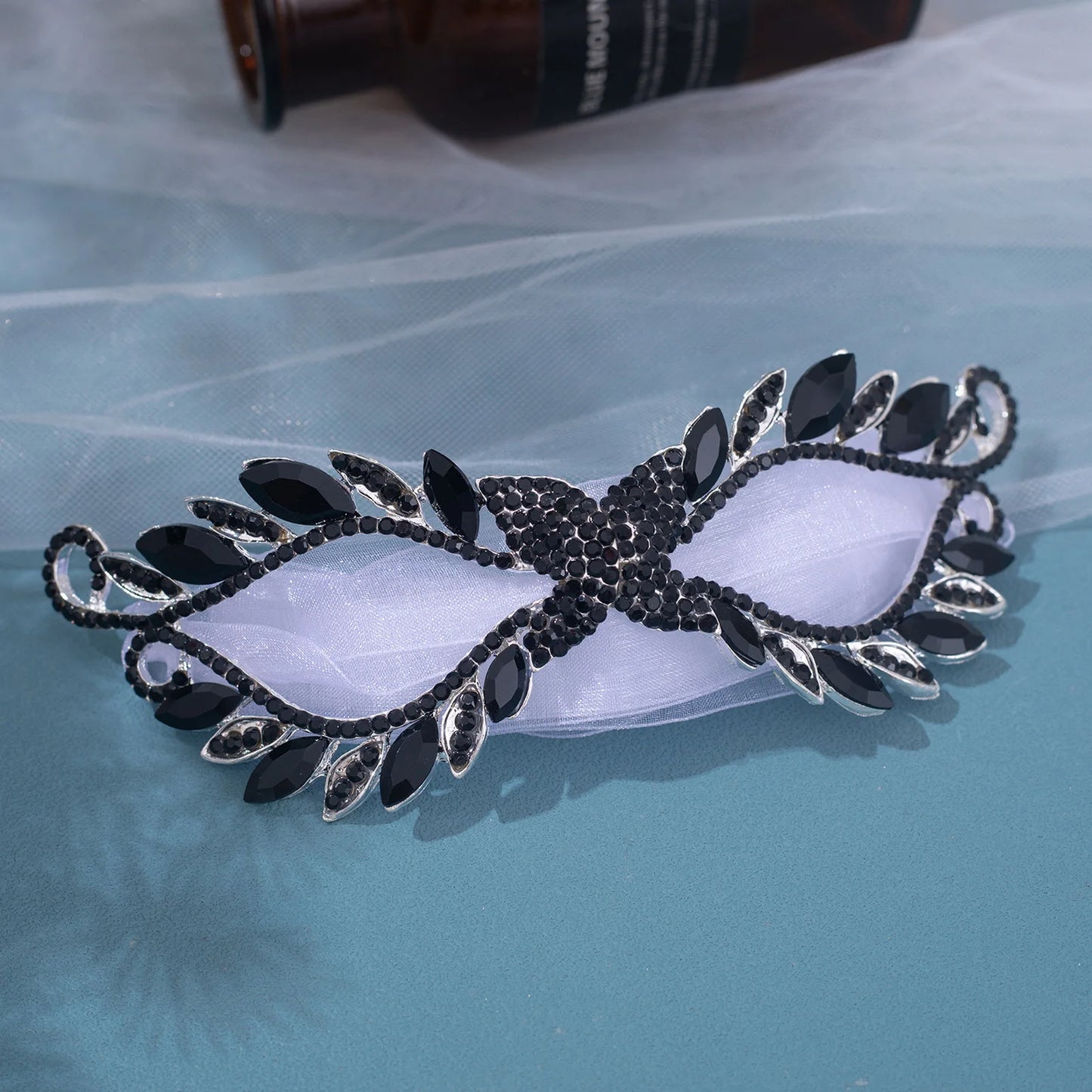 Women Crystal Masquerade Mask Rhinestone Fancy Mask Evening Party Mask for Masquerade Ball Banquet Cosplay Peaceful Pleasures Health and Wellness 8