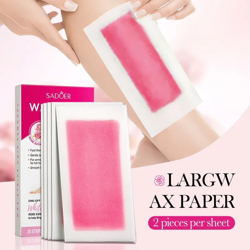 10 PCS /20 Sides Aloe Wax Strips Papers Body Hair Removal Depilatory Calf Underarm Arm Hair Removal Wax Peaceful Pleasures Health and Wellness