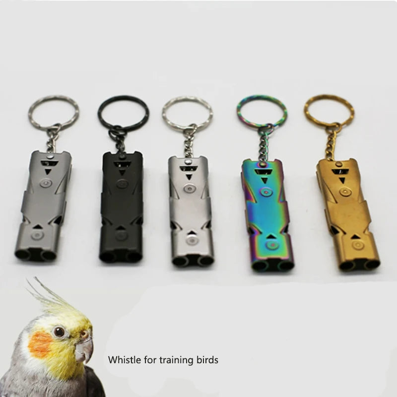 Outdoor Survival Whistle Double-tube Blast Whistle Stainless Steel High-frequency Earthquake Rescue Whistle High-decibel Whistle Peaceful Pleasures Health and Wellness