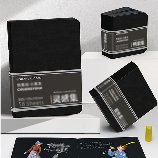 58 Sheets Black Cardboard Thick Acrylic Marker Special Drawing Book Peaceful Pleasures Health and Wellness