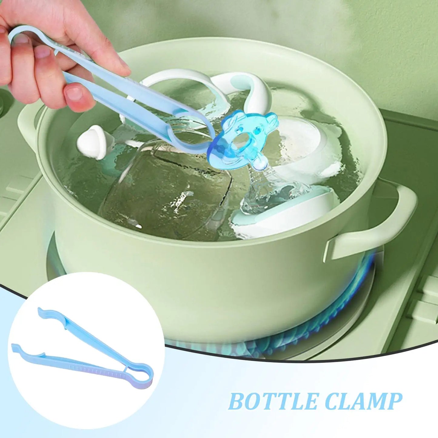 Baby Bottle Tongs With Silicone Tips Heat-Resistant & Non-Slip Bottle Holder Anti-Scalding Milk Bottle Clamp For Microwave Peaceful Pleasures Health and Wellness
