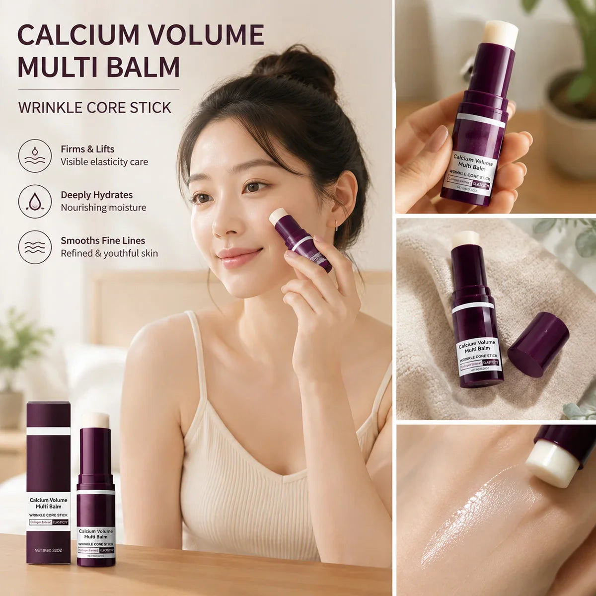 Calcium & Collagen Balm Stick – Eye, Neck & Face Moisturizer