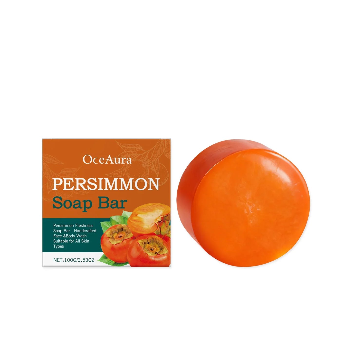 OceAura Persimmon Extract Cleansing Soap – Hydrating Body Bar