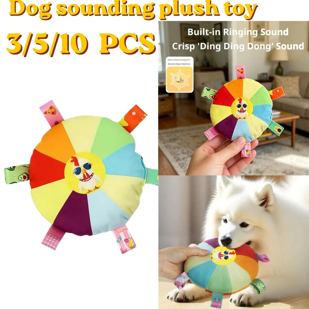 Cartoon Dog Plush Squeaky Toy – Bite-Resistant Bell Chew Toy