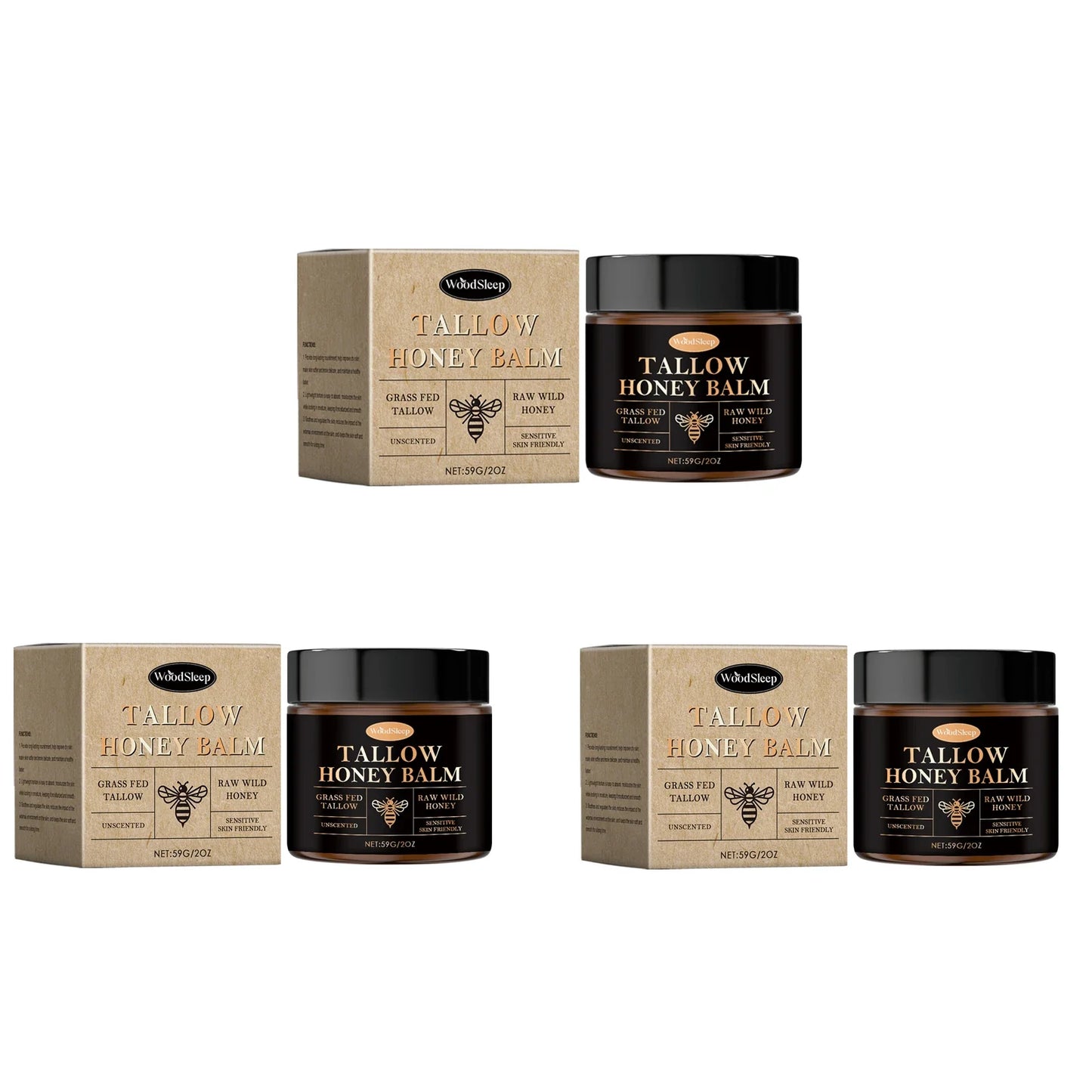 WOODSLEEP Tallow Honey Balm – Moisturizing Face Hand Body Balm