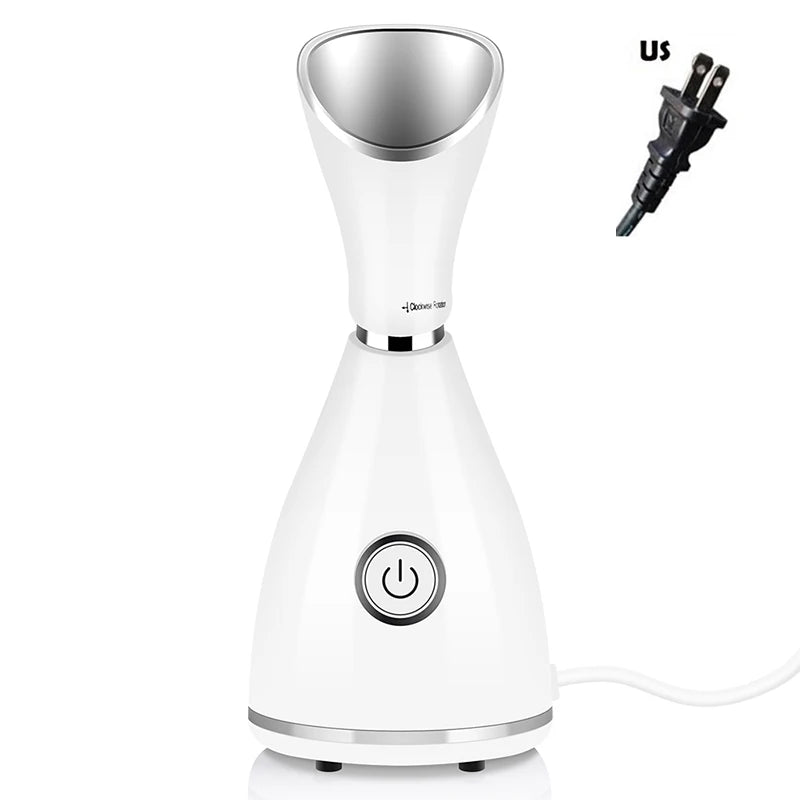 Salon Professional Spa Private Label Electric Hot Warm Mist Ionic Nano Portable Mini Face Facial Steamer Peaceful Pleasures Health and Wellness White-US