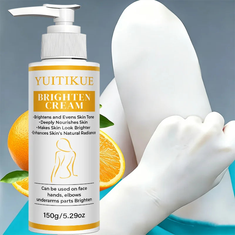 YUITIKUE Brightening Cream 150g Even Skin Tone Deeply Nourishes for Natural Radiance on Face, Hands & Elbows Peaceful Pleasures Health and Wellness