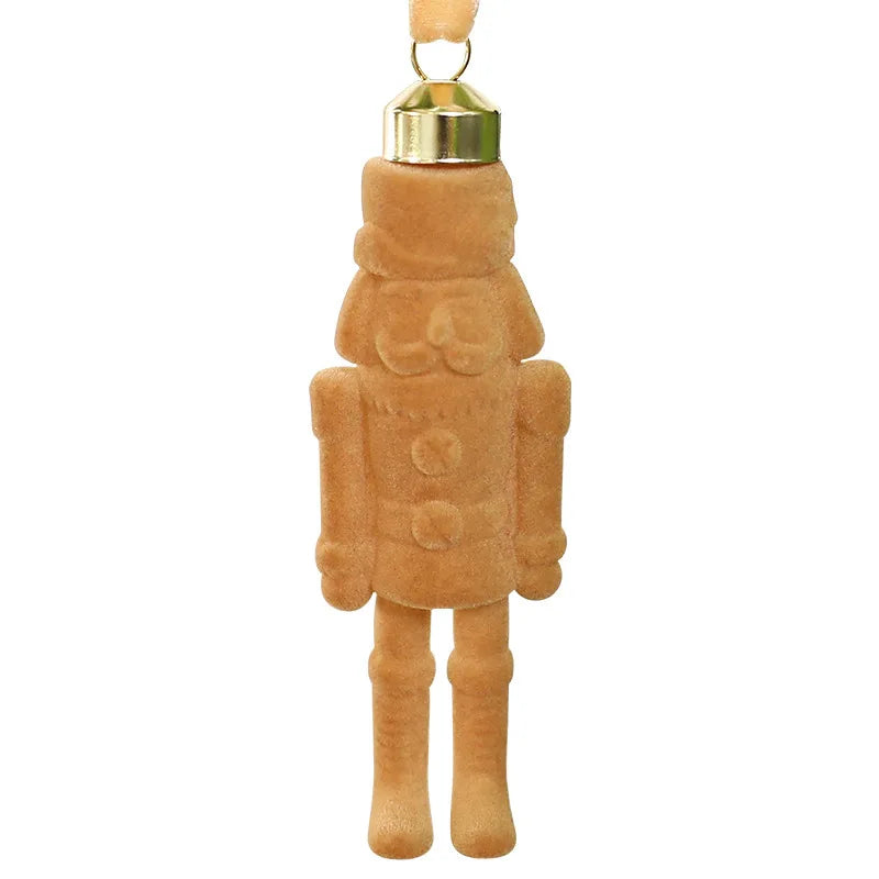Flocked Nutcracker Soldier Christmas Tree Hanging Ornament