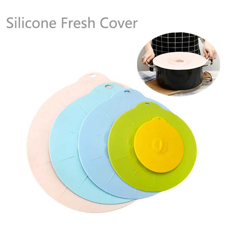 Reusable Silica Gel Spill Stopper Cover Universal Silicone Food Bowl Pot Lid Silicone Cover Pan Cooking Kitchen Accessories DC05 Peaceful Pleasures Health and Wellness