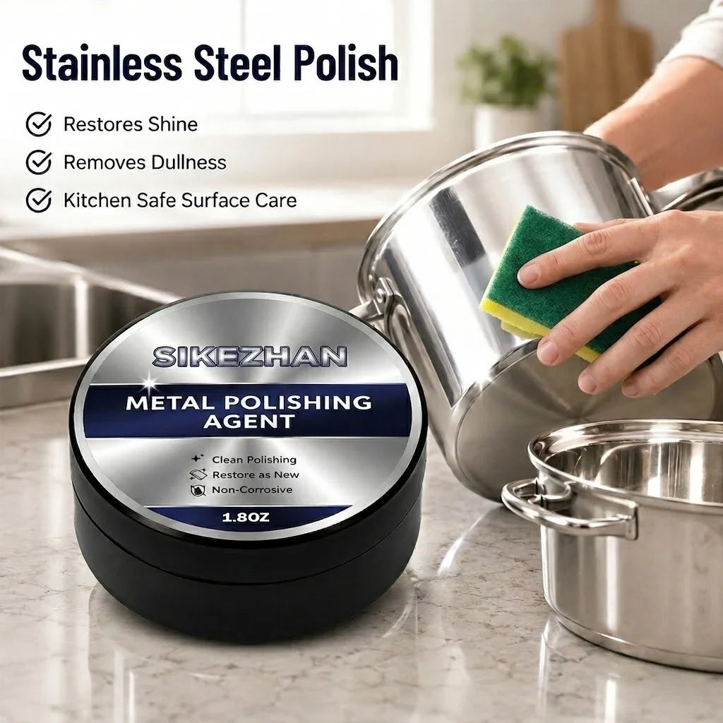 Metal Polishing Paste – Rust & Tarnish Remover with Sponge