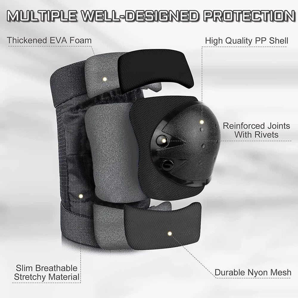7-Piece Protective Gear Set: Adjustable Helmet & Knee Elbow Wrist Pads for Scooter, Skateboard, Cycling - Toddler to Youth Adult Peaceful Pleasures Health and Wellness
