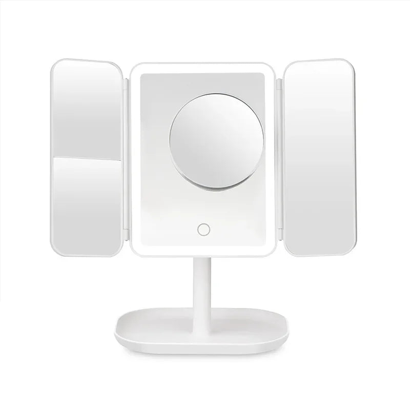 Trifold LED Makeup Mirror with Smart Fill Light | Vanity Mirror