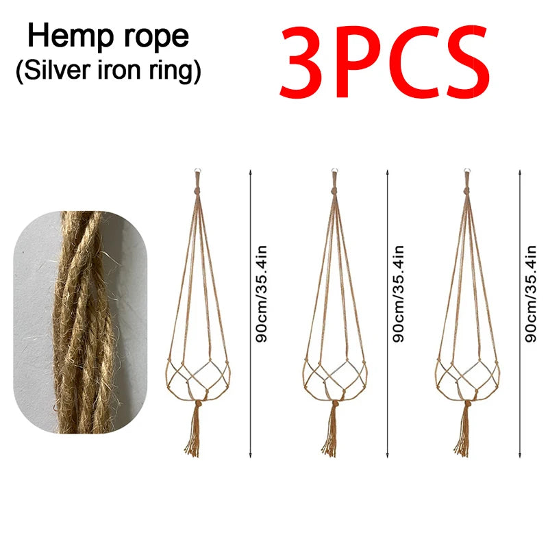 Macrame Hanging Plant Basket with Hook | Boho Planter