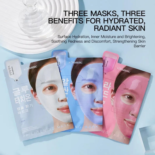 BIOAOUA Hyaluronic Acid Ceramide Glutathione Face Mask 5pc Hydrating Face Mask Oasis Select