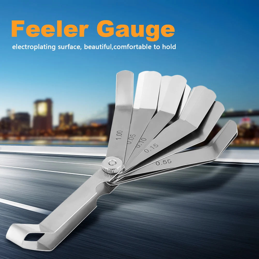 Curved Gauge Feeler Gauge Stainless Steel Curved Feeler Gauge Ruler Welding Inspection Tool 0.05-1.00mm Feeler Measuring Tool Peaceful Pleasures Health and Wellness