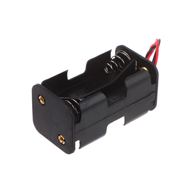 High Quality AA Battery Holder 6V For 4*AA Batteries Black Plastic Storage Box AA Battery Case Dual Layers With Wire Lead Peaceful Pleasures Health and Wellness