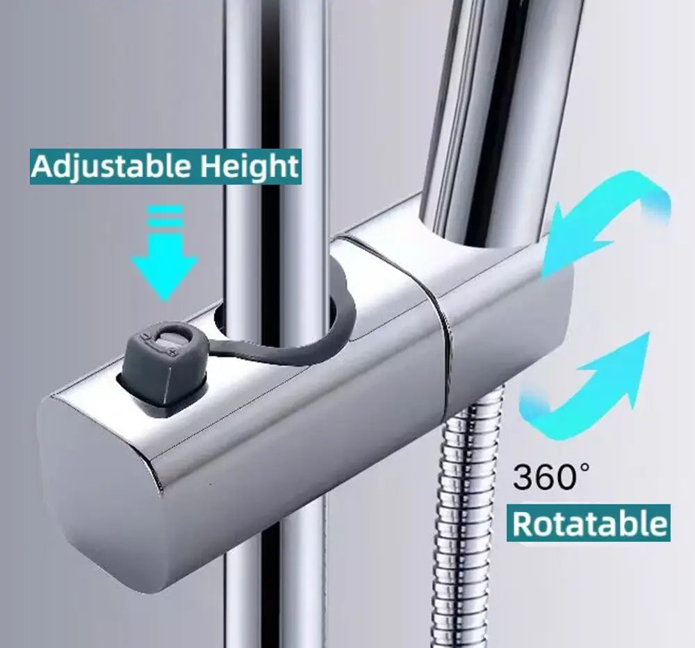 Adjustable Shower Slide Bar Bracket 20–25mm Polished Chrome