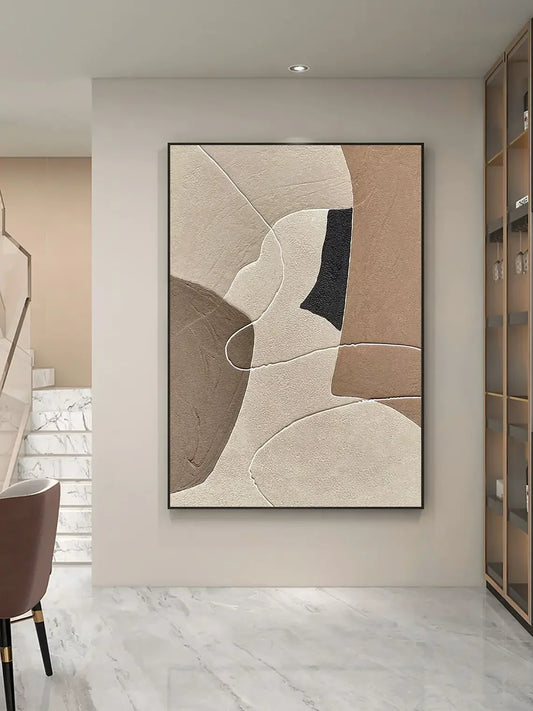 Large Handmade Painting Original Beige And Brown Abstract Painting Beige Texture Painting Canvas Wall Art For Living Room Dec Peaceful Pleasures Health and Wellness A 50x70cm Unframed