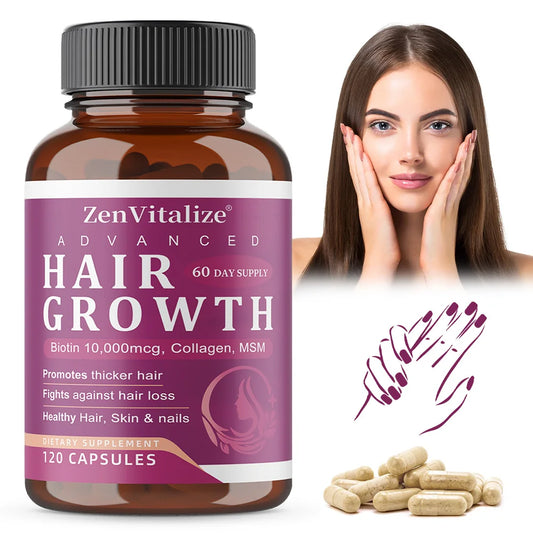 Biotin + Collagen Capsules - Promotes Hair Growth, Anti-Aging, Supports Joints & Bones, Stronger Nails, Beauty Health Peaceful Pleasures Health and Wellness