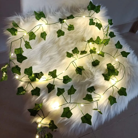 2M LED Artificial Green Vine String Lights | Wedding & Home Decor LED Vine String Lights Peaceful Pleasures Health and Wellness