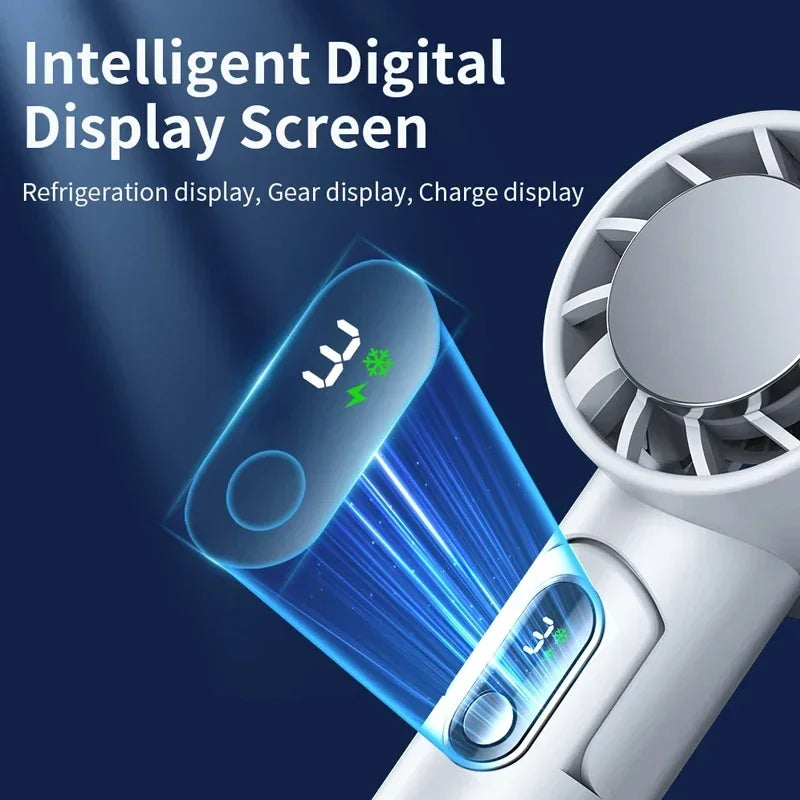 URGGU 4000mAh Handheld Cooling Fan USB Rechargeable LED Display