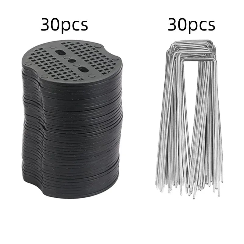 Heavy Duty U Shaped Garden Staples 20PCS Galvanized Steel Ground Pegs for Landscape Fabric Tarp Netting Fixing Tools Peaceful Pleasures Health and Wellness 30PCS One Set