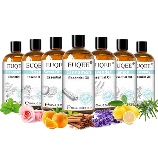 EUQEE 100ml Essential Oils – Lavender, Vanilla, Lemon & Cinnamon Aromatherapy Essential Oil Oasis Select