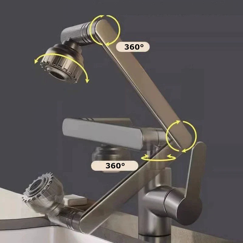 Rotating Dual-Mode Kitchen & Bathroom Faucet – Hot & Cold