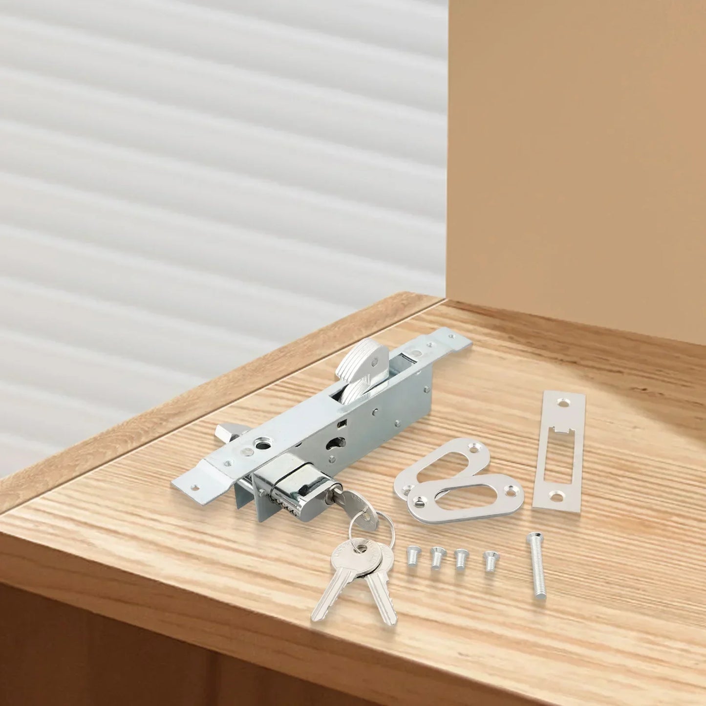 Sliding Door Hook Lock with Keys – Zinc Alloy | 35–55mm Fit