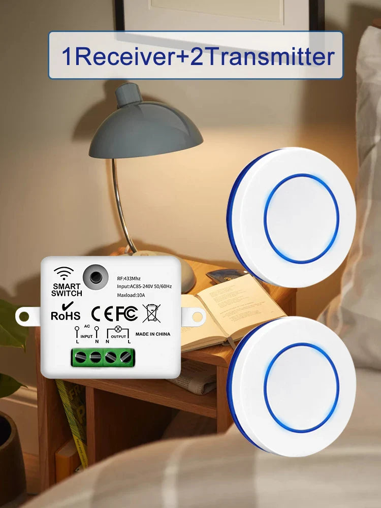 433MHz Wireless Remote Light Switch 10A Relay Controller
