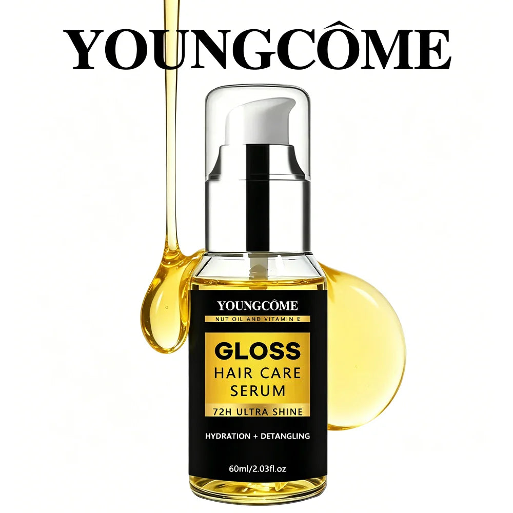 YOUNGCOME Nut Oil & Vitamin E Hair Serum | 72H Shine & Frizz Control