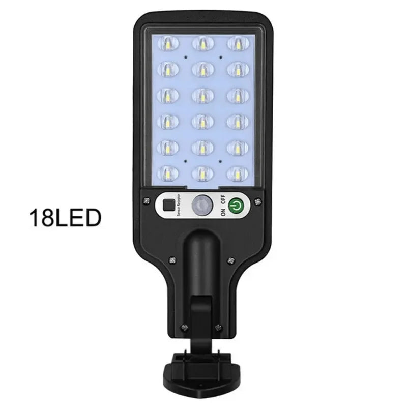 Solar Outdoor Led Courtyard Wall Lamp With 3 Mode Waterproof Motion Sensor Security Lighting Street Lights for Garden Patio Path Peaceful Pleasures Health and Wellness black 616A 30W