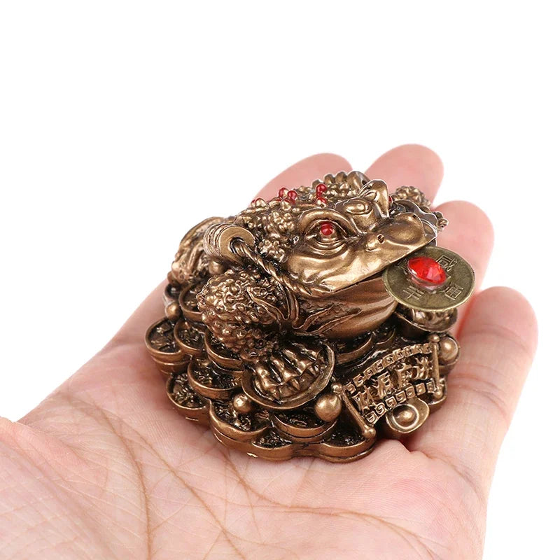 Feng Shui Money Frog Toad Coin Resin Ornament | Lucky Fortune