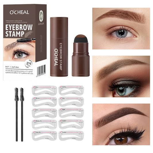 O'CHEAL Eyebrow Stamp & Hairline Shadow Powder Kit – 10 Pcs Eyebrow Stamp Kit Oasis Select