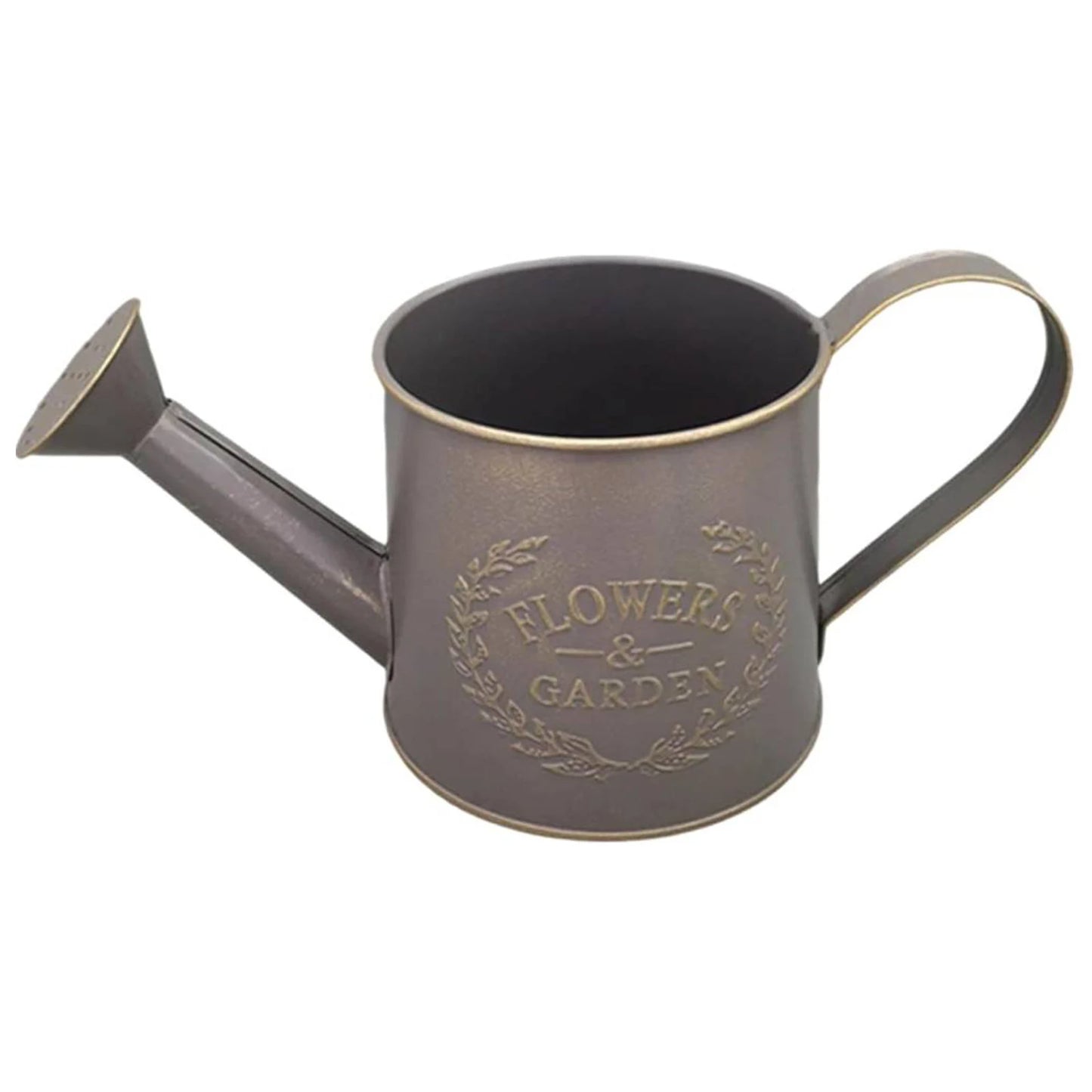 Metal Garden Watering Can with Handle Small Garden Watering Bucket Vintage Garden Watering Pot for Succulents and Indoor Plants Peaceful Pleasures Health and Wellness Grey