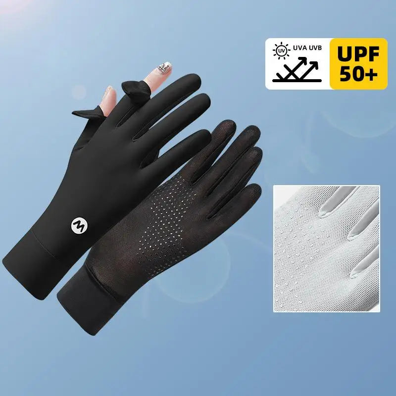 Women's Ice Silk UV Sun Protection Gloves | Lightweight Summer