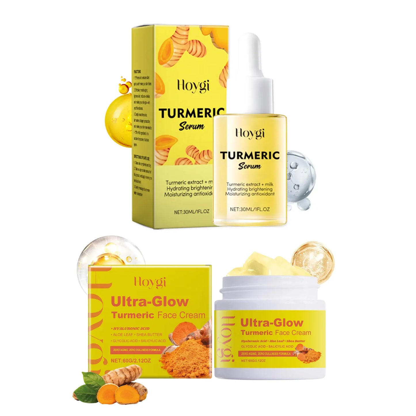Turmeric Face Serum Shrink Pore Light Dark Spots Even Skin Tone Cream Oil Control Reduce Melanin Nourishing Rejuvenation Essence Peaceful Pleasures Health and Wellness All