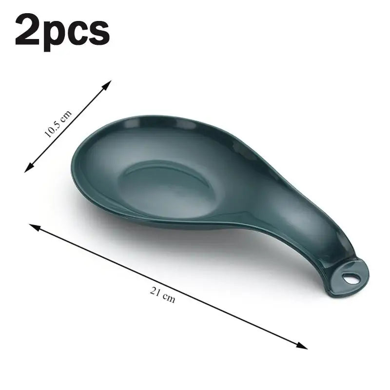 Large Ceramic Spoon Rest – Heat-Resistant & Dishwasher Safe Ceramic Spoon Rest Peaceful Pleasures Health and Wellness Green