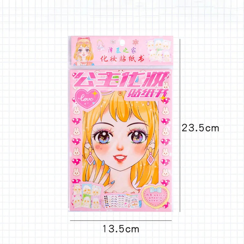 Makeup Sticker Book Kids Girls DIY Graffiti Filling Painting Picture